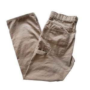 Blue Mountain Carpenter Pants Mens 32x32 Tan Cotton Canvas Hammer Loop Straight